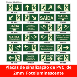 Placas de sinalização de PVC de 2mm Fotoluminescente